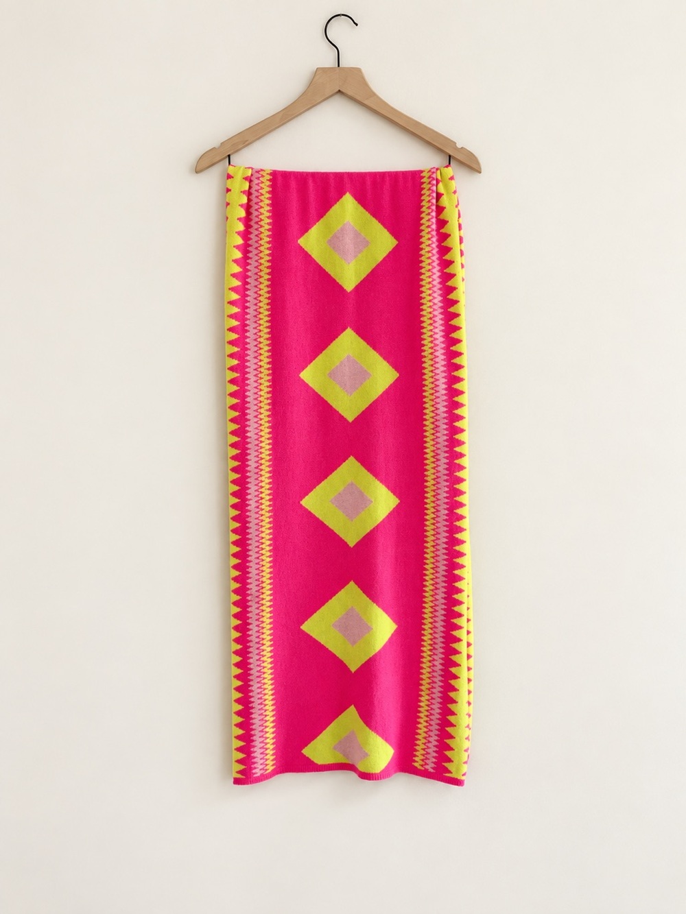 Scott & Scott London 100% Cashmere Geometric Scarf Wrap OS